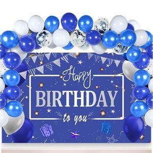 Holiday | Bnib Happy Birthday Background Decoration Set Navy Blue ...